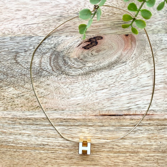 Hermes Accessories - Hermes Jewelry Cage D’h Gold White Necklace